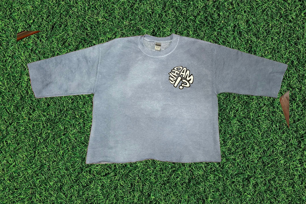 Adult Denim Blue Cropped Crewnecks