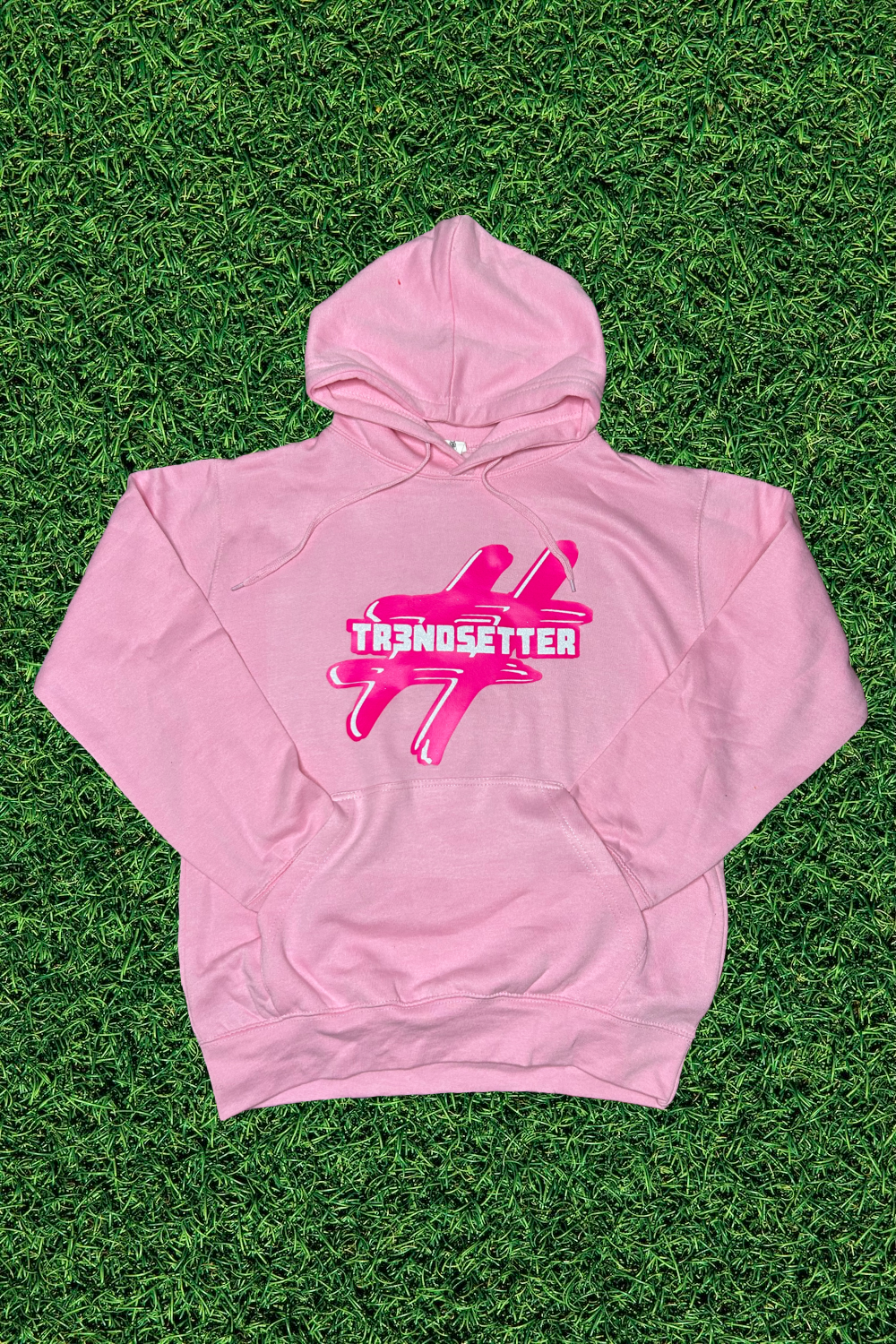 Adult Light Pink & Glitter White Hoodie