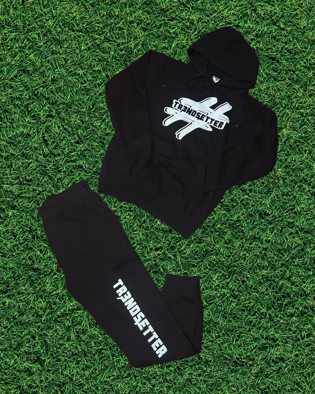 Adult Black & White Jogging Suit