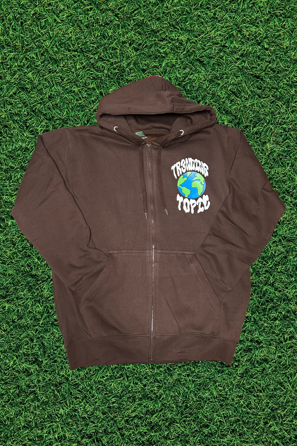 Adult Brown Tr3nding Topic Zip Up