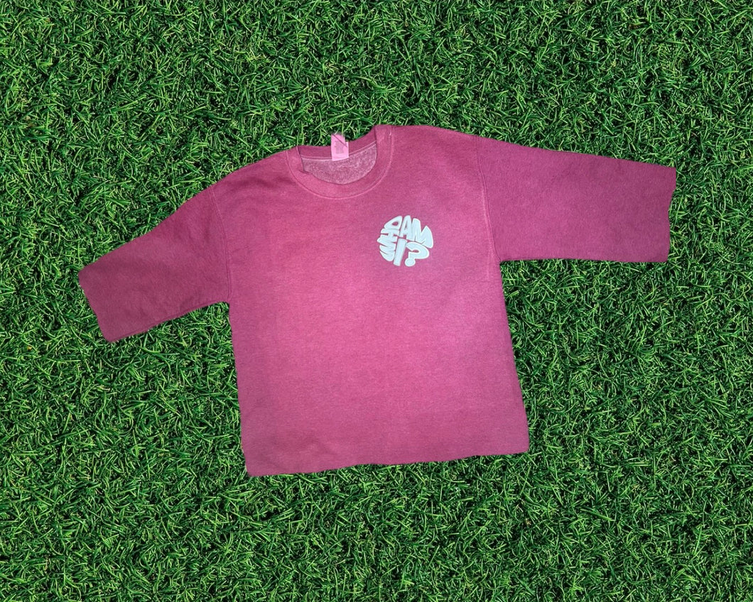 Adult Wine Cropped Crewneck