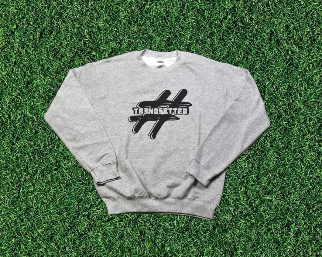 Adult Gray & Black Crewneck